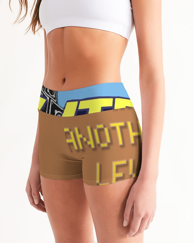 tan flite women's mid-rise yoga shorts