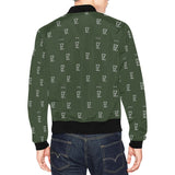 fz men's designer jacket-green men's all over print casual jacket (model h19)