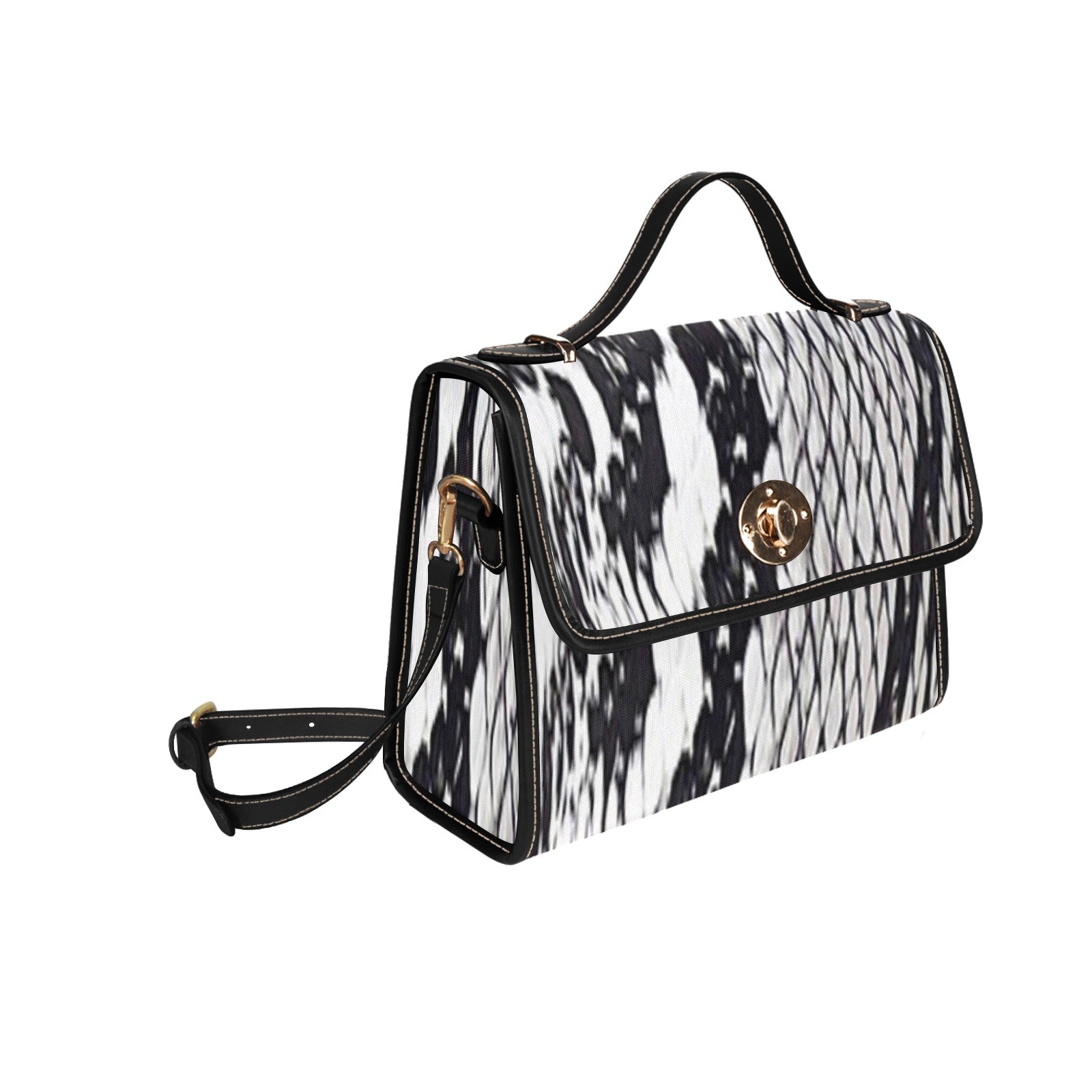 fz snake handbag all over print canvas bag (model 1641)(black)