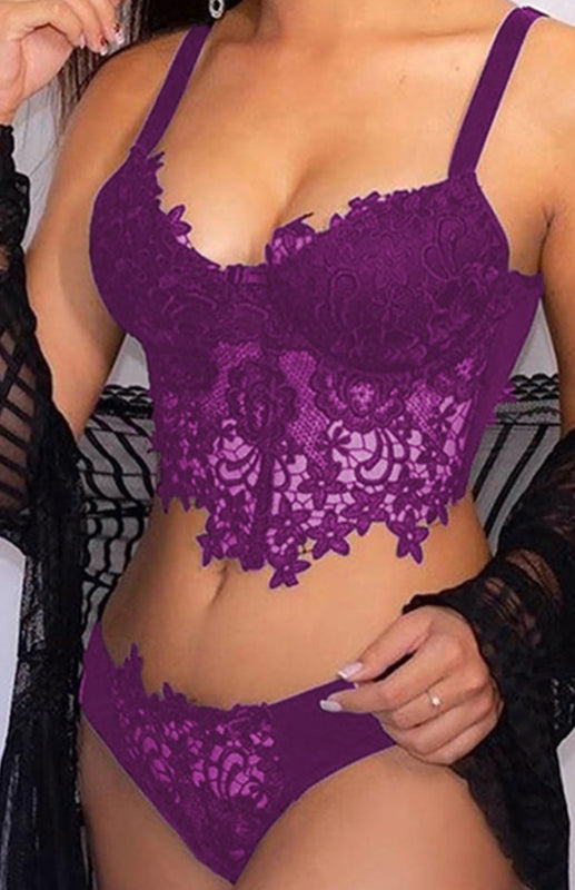 fz women's spaghetti straps crochet lace lingerie set