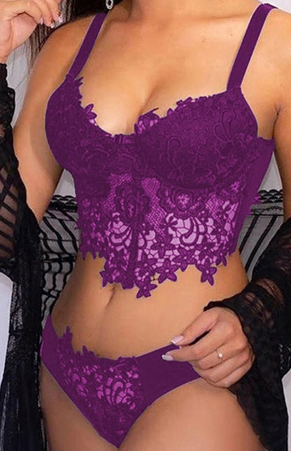 fz women's spaghetti straps crochet lace lingerie set