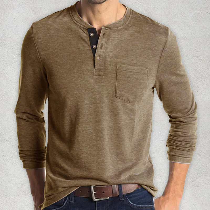 men's long-sleeved t-shirt foreign trade t-shirt solid color  bottoming shirt