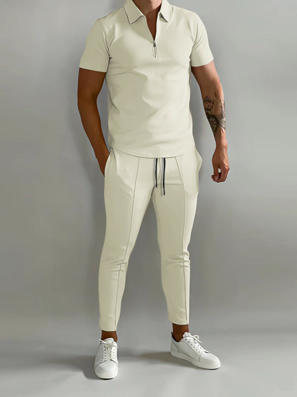FZ Men's short-sleeved two-piece Pants suit