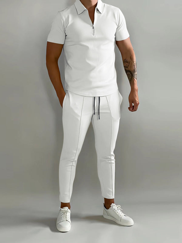 FZ Men's short-sleeved two-piece Pants suit