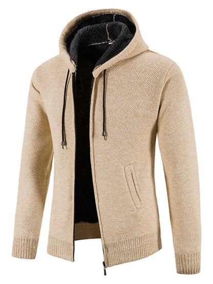 FZ Men's casual knitted hooded zipper jacket