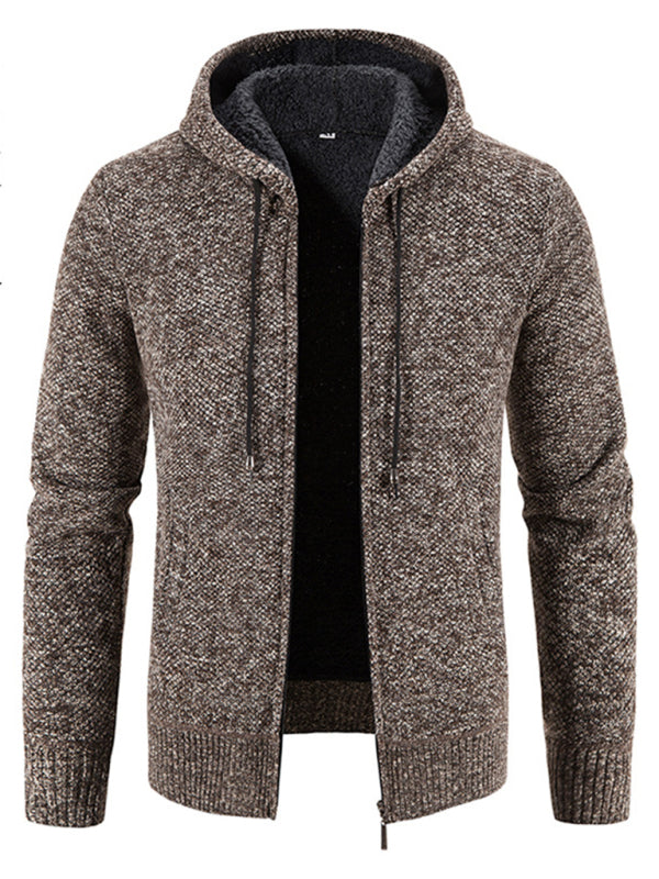 FZ Men's casual knitted HOODED zipper jacket