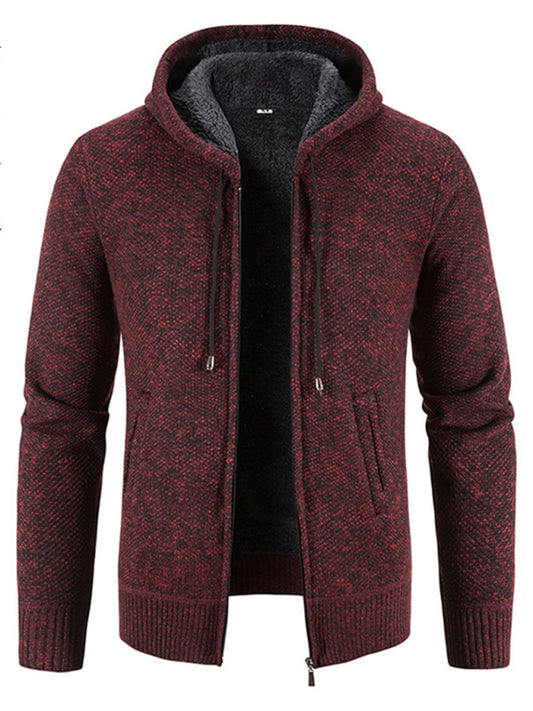 FZ Men's casual knitted HOODED zipper jacket - FZwear
