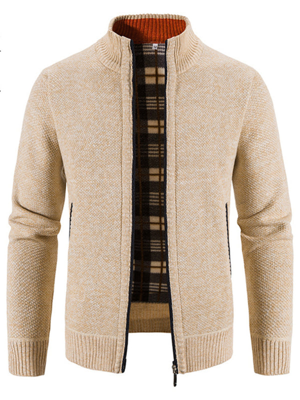 FZ Men's casual stand collar knitted jacket