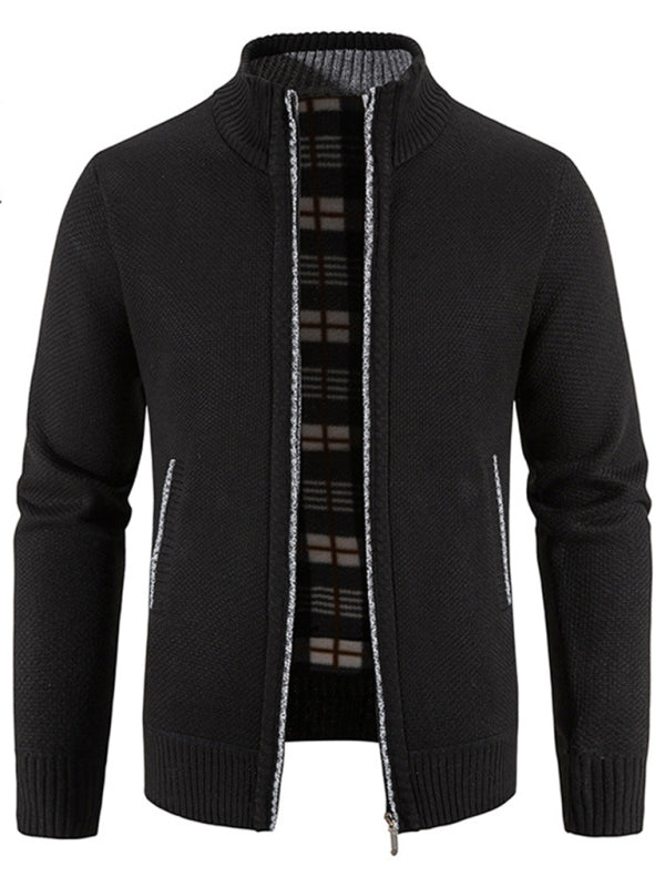 FZ Men's casual STAND collar knitted jacket