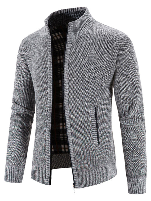 FZ Men's casual STAND collar knitted jacket - FZwear