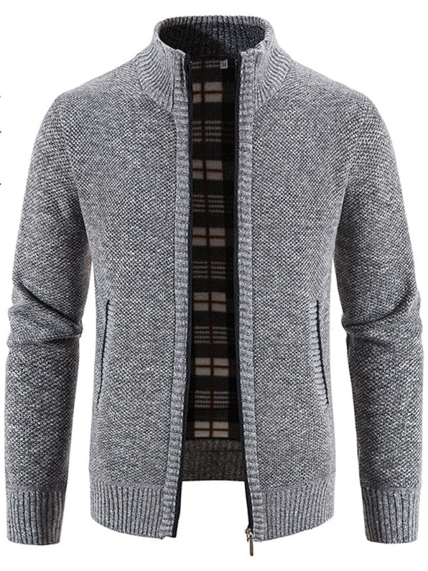 FZ Men's casual stand collar knitted jacket - FZwear