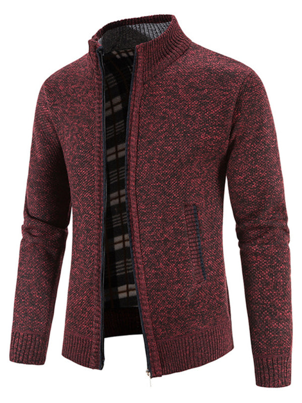FZ Men's casual stand collar knitted jacket