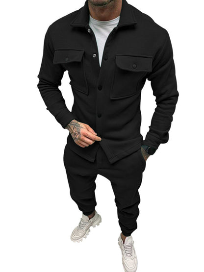 FZ Men's single-breasted jacket two-piece pants suit