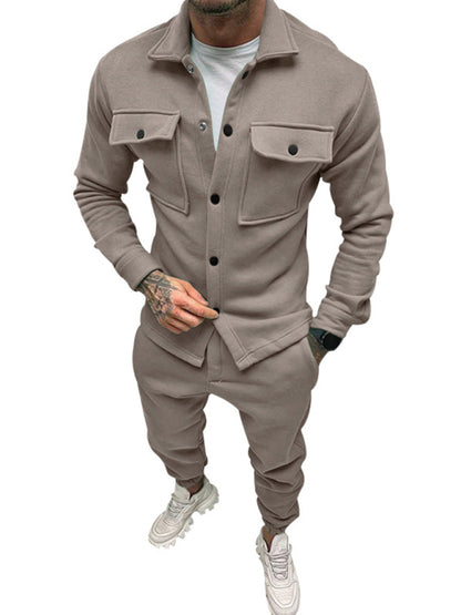 FZ Men's single-breasted jacket two-piece pants suit