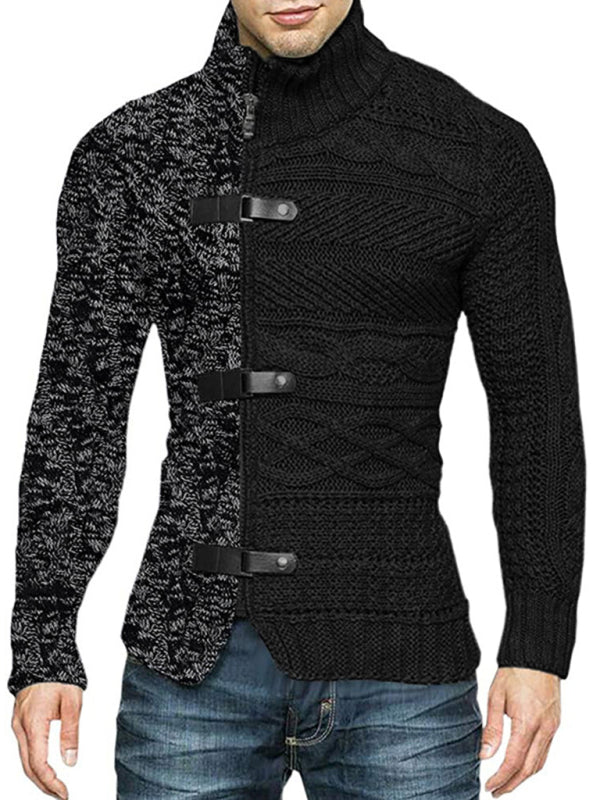 FZ Men's high -necked buckle long -sleeved knit sweater shirt - FZwear