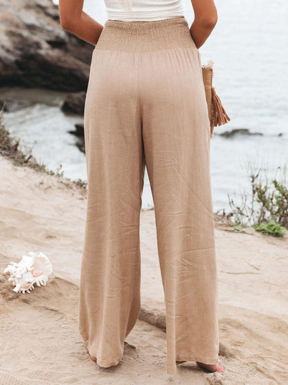 FZ Γυναικείο παντελόνι με φαρδύ μπατζάκι με μέση 