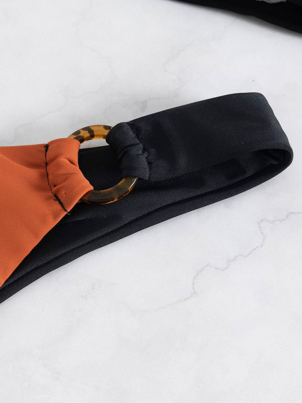 women's sexy color matching bikini set