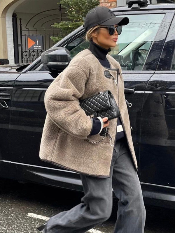 FZ Women's Cashmere Metal Lock Design Cardigan Jacket - FZwear