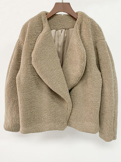 FZ Women's short silhouette lambs wool sweater jacket
