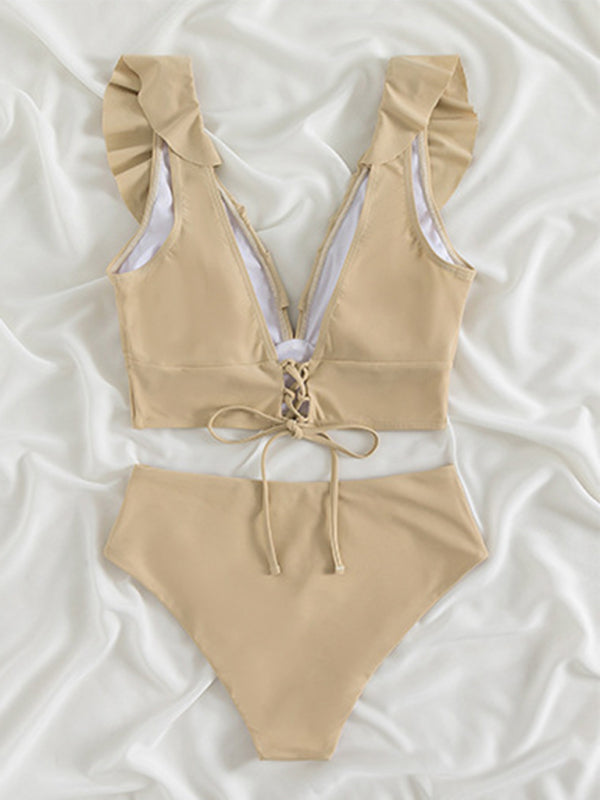 FZ women's ruffled high-waist split swimsuit - FZwear