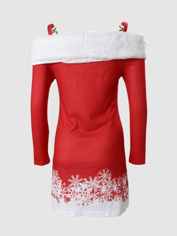 FZ Women's new Christmas printed suspender dress - FZwear