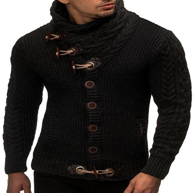 FZ men's knitted jacket turtleneck button sweater - FZwear