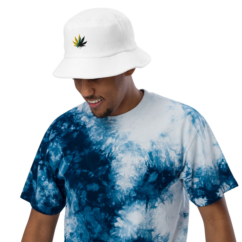 fz terry cloth bucket hat white